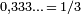 \scriptstyle 0,333\ldots\,=\,1/3
