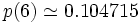 p(6) \simeq 0.104715
