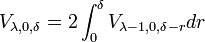 V_{\lambda,0,\delta}  =2\int_{0}^\delta V_{\lambda - 1,0,\delta -r} dr