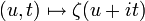 (u,t)\mapsto\zeta(u+it)