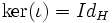 \ker(\iota) = Id_{H}