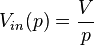 V_{in}(p) = \frac{V}{p}