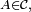 \scriptstyle\ A\in\mathcal{C},\ 