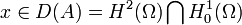x \in D(A)=H^2(\Omega) \bigcap H^1_0(\Omega)