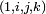 \scriptstyle (1, i, j, k)