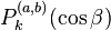 P^{(a,b)}_k(\cos\beta)