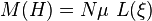  M(H)=N\mu~L(\xi) 