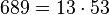689 =13 \cdot  53