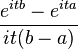 \frac{e^{itb}-e^{ita}}{it(b-a)} \,\!