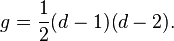 g={1\over 2}(d-1)(d-2).