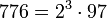  776 =2^3 \cdot  97