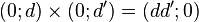 (0 ; d) \times (0;d') = (dd';0)