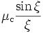  \mu_{\rm c} \frac{\sin\xi}{\xi} 