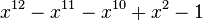 x^{12}-x^{11}-x^{10}+x^2-1\,