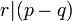\,r|(p-q)