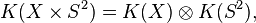 K(X\times S^2)=K(X)\otimes K(S^2),