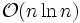 \mathcal{O}(n\ln n)