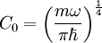 C_{0} = \left(\frac{m \omega}{\pi \hbar}\right)^{\frac{1}{4}}