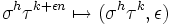 \sigma^h\tau^{k+\epsilon n}\mapsto(\sigma^h\tau^k,\epsilon)