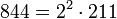 844=2^2 \cdot  211