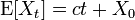 \operatorname{E}[X_t]=ct+X_0\,