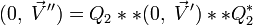 (0,\ \vec V'') = Q_2 ** (0,\ \vec V') ** Q^*_2