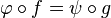 \varphi \circ f = \psi \circ g