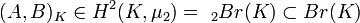 (A,B)_K\in H^2(K, \mu_2)=\ _2Br(K)\subset Br(K)