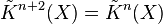 \tilde K^{n+2}(X)=\tilde K^n(X)