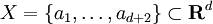 X = \{a_1,\dots,a_{d+2}\}\subset \mathbf{R}^d