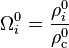 \Omega_i^0 = \frac{\rho_i^0}{\rho_{\rm{c}}^0}