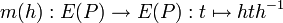 m(h):E(P)\rightarrow E(P):t\mapsto hth^{-1}