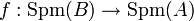 f: {\rm Spm}(B)\to {\rm Spm}(A)