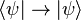 \langle \psi | \rightarrow | \psi \rangle