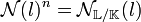 \mathcal N(l)^n = \mathcal N_{\mathbb L / \mathbb K}(l)