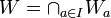 W=\cap_{a\in I}W_a