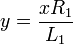 y = {xR_1 \over L_1}