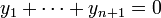 y_1+\cdots+y_{n+1}=0
