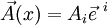 \vec{A}(x) = A_i\vec e^{~i}