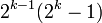 2^{k-1}(2^k - 1)\,