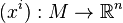 (x^i):M\rightarrow\R^n