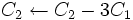  C_2\leftarrow C_2-3C_1