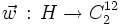 \vec{w} \, : \, H \rightarrow C_2^{12}