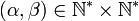 (\alpha,\beta) \in \mathbb{N}^* \times \mathbb{N}^*