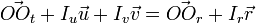 \vec{OO_t}+I_u\vec{u}+I_v\vec{v}=\vec{OO_r}+I_r\vec{r}