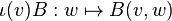 \iota(v)B:w\mapsto B(v,w)