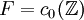 F=c_0(\mathbb{Z})\,