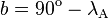 b = 90^\mathrm{o} - \lambda_\mathrm{A}\,