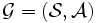\mathcal{G} = \left( {\mathcal{S}}, {\mathcal{A}} \right)