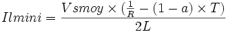 Il mini=\frac { Vs moy \times(\frac{1}{R}-(1-a)\times T) } {2L}